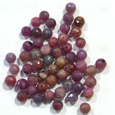 Ruby Fac. Diamond Round 6mm EACH BEAD