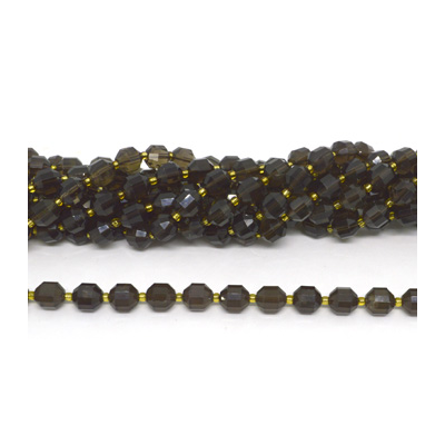 Smokey quartz fac.Energy bar cut 10mm str 32 beads