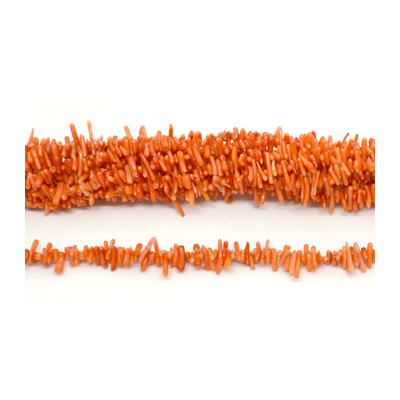 Coral Orange Chips 6-10mm long strand 41cm