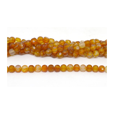 Carnelian Fac.Cube 8mm Str 52 beads