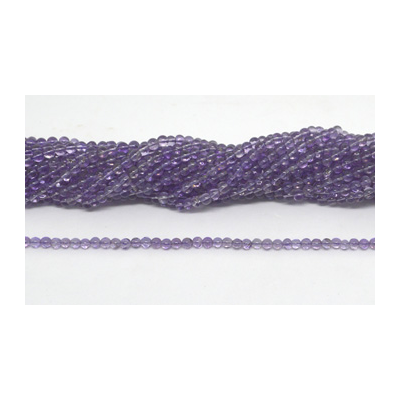 Amethyst pol.round 4mm str 86 beads (HAND CUT/DRILL)