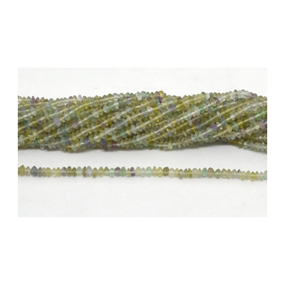 Rainbow Flourite pol.Saucer 4x2mm str 180 beads