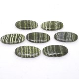 Green Zebra Jasper pol.flat oval 50x25 EACH BEADS-beads incl pearls-Beadthemup