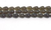 Smokey quartz Pol.Teadrop 8x10mm str 37 beads-beads incl pearls-Beadthemup