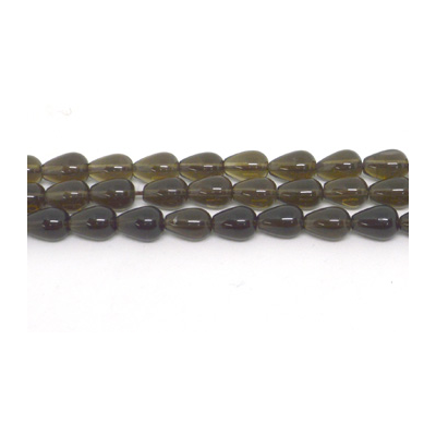 Smokey quartz Pol.Teadrop 8x10mm str 37 beads