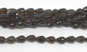 Smokey Quartz Fac.Teadrop 10x15mm str 28 beads-beads incl pearls-Beadthemup