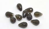 Smokey Quartz Fac.Teadrop 11x18mm PAIR-beads incl pearls-Beadthemup