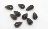 Smokey Quartz Fac.Teadrop 12x22mm PAIR-beads incl pearls-Beadthemup