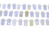 LAST STRAND Blue Lace Agate Fac.Top drill Rectangle 16x8mm str 30 beads-beads incl pearls-Beadthemup