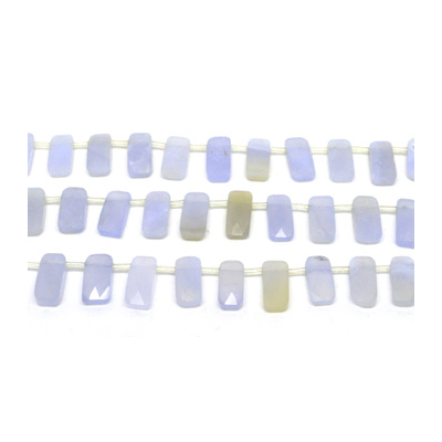 Blue Lace Agate Fac.Top drill Rectangle 16x8mm str 30 beads