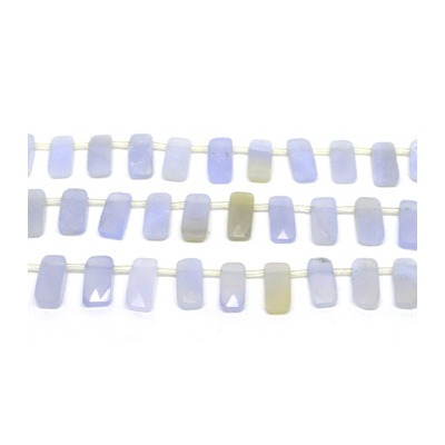 LAST STRAND Blue Lace Agate Fac.Top drill Rectangle 16x8mm str 30 beads