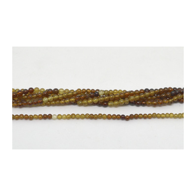 Hessonite Garnet pol.Round 4mm str 102 beads (HAND CUT/DRILL)