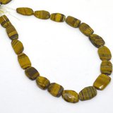 Tiger Eye Fac.Flat Nugget app 20mm wide str 20 beads-beads incl pearls-Beadthemup