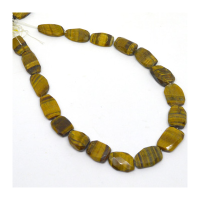 Tiger Eye Fac.Flat Nugget app 20mm wide str 20 beads