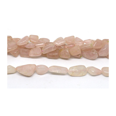 Rose Quartz Pol.Nugget assted sizes str 40cm (HAND CUT/DRILL)