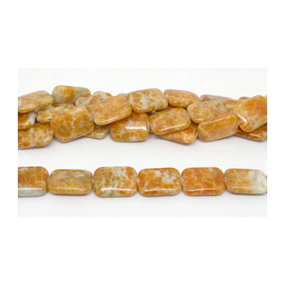 Orange Calcite pol.Flat Rectangle 18x24mm str 16 beads
