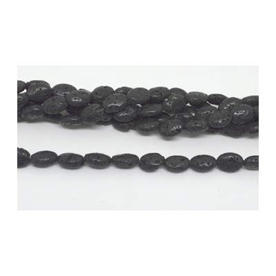 Lava flat oval 10x14mm str 27 beads