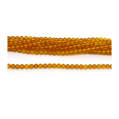 Amber pol.Round 3.4mm str 120 beads