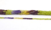 Peridot, Garnet, Citrine Amethyst Fac.Rondel 3x2mm str 92 beads-beads incl pearls-Beadthemup