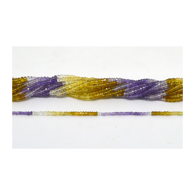 Citrine & Amethyst Fac.Rondel 3x2mm str 92 beads