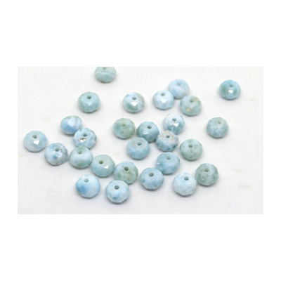 Larimar AA Fac.Rondel app 4.6x8mm EACH BEAD