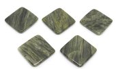 Green Line Agate pol.flat diamond 50mm EACH BEAD-beads incl pearls-Beadthemup