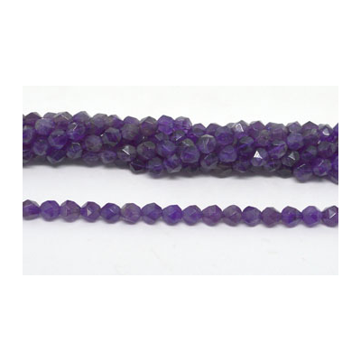 Amethyst fac.diamond cut 8mm str 44 beads