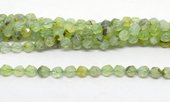 Prehnite fac.diamond cut 8mm str 44 beads-beads incl pearls-Beadthemup