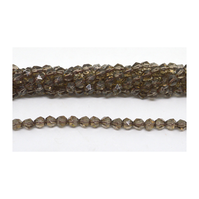 Smokey Quartz fac.diamond cut 8mm str 44 beads