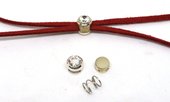 Sterling Silver 6mm CZ 3 piece slider for 1.5mm-findings-Beadthemup