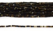 Agate pol.Round 2mm strand app 250 beads2mm strand-beads incl pearls-Beadthemup