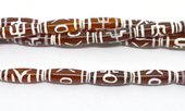Tibetan Agate Olive 10x30mm str 14 beads-beads incl pearls-Beadthemup