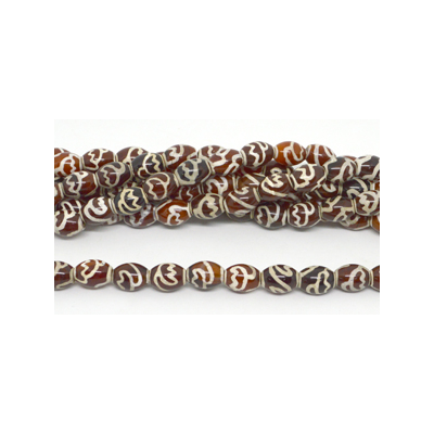 Tibetan Agate Barrel 16x12mm str 26 beads