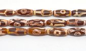 Tibetian Agate Olive 12x30mm str 14 beads-beads incl pearls-Beadthemup