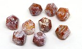 Fire Agate 16mm 14 sided square EACH BEAD-beads incl pearls-Beadthemup