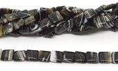 Agate Banded flat square 12mm str 34 beads-beads incl pearls-Beadthemup