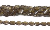 Smokey Quartz twist flat olive polished 18x12mm str 22 beads-beads incl pearls-Beadthemup