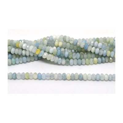 Aquamarine Fac.Rondel 8x4mm str 86 beads