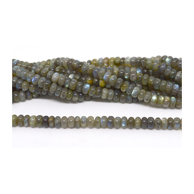 Labradorite polished rondel 8x4mm str 88 beads