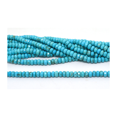 Turquoise Dyed Fac.Rondel 8x5mm str 78 beads