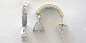 Sterling Silver Earring Hoop CZ w/Bail 20mm total length-findings-Beadthemup