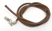 3mm Leather and Base metal necklace up to 60cm long BROWN-findings-Beadthemup
