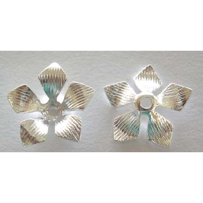 Sterling Silver Bead Flower15mm center hole 2 pack