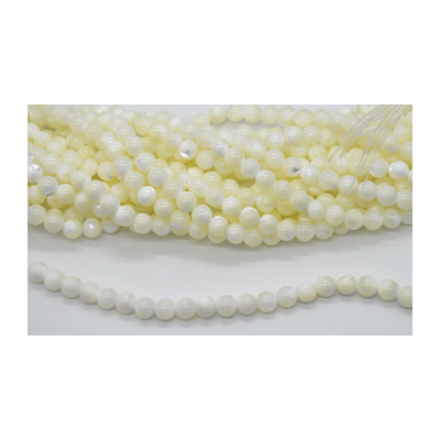 Shell polished round 8mm strand 52 beads