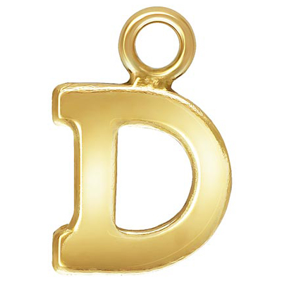 14k Gold filled letter "D" 0.5mm thick 6.2mm x 5.6mm