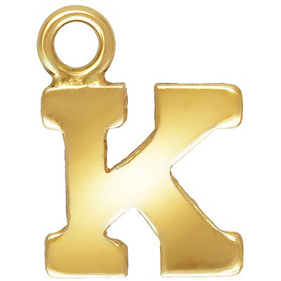 14k Gold filled letter "K" 0.5mm thick 6.0mm x 5.6mm