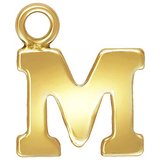 14k Gold filled letter "M" 0.5mm thick 6.6mm x 5.6mm-findings-Beadthemup