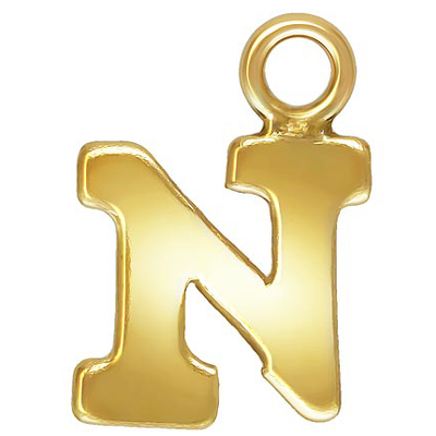 14k Gold filled letter "N" 0.5mm thick 5.8mm x 5.8mm