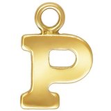 14k Gold filled letter "P" 0.5mm thick 5.3mm x 5.6mm-findings-Beadthemup
