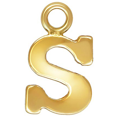 14k Gold filled letter "S" 0.5mm thick 4.9mm x 5.8mm